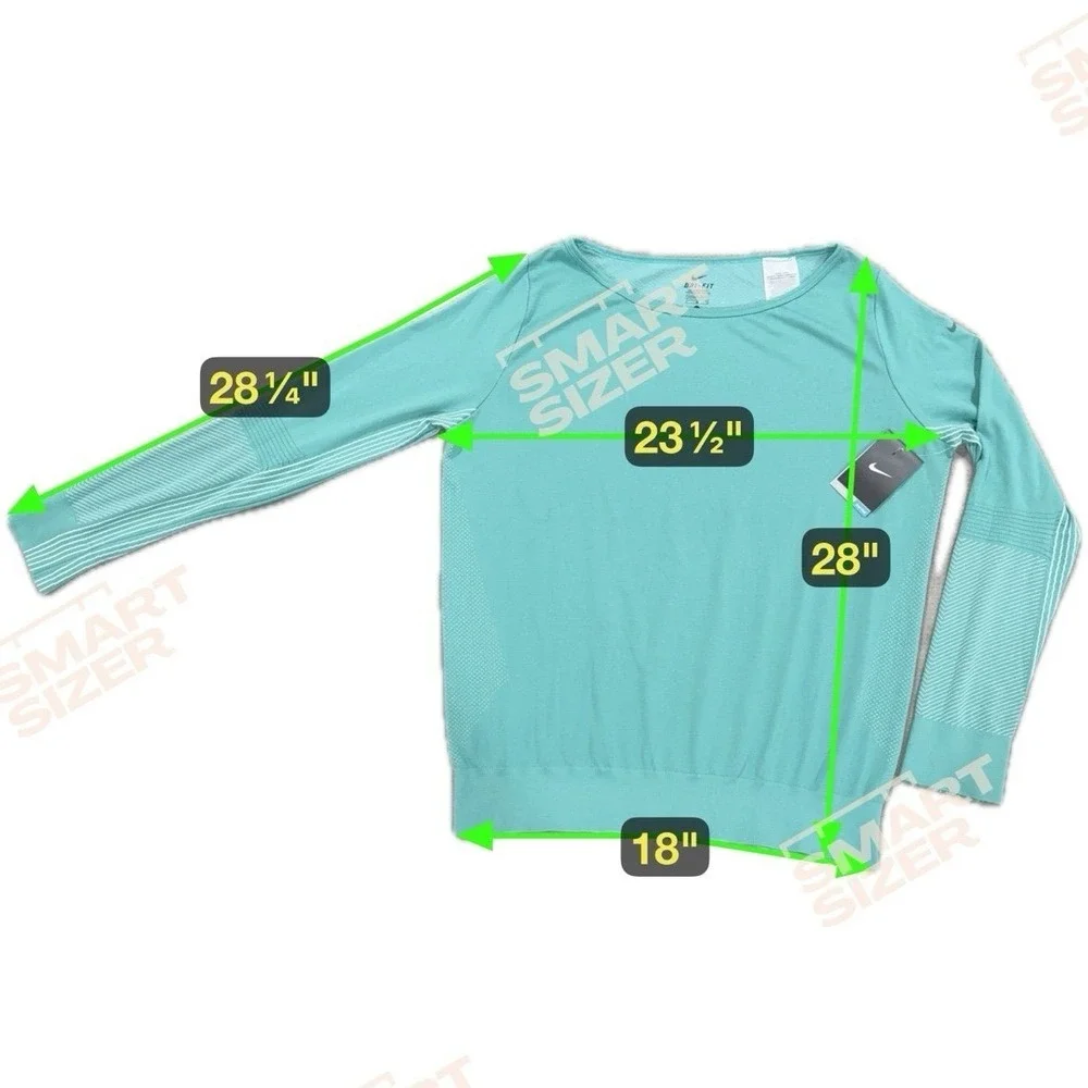 Nike Womens Dri Fit‎ Training Long Sleeve Top Aqua Size Large